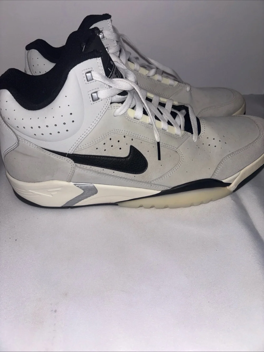 Size 15 Nike Men’s Gray and Black High-Top Sneakers